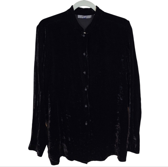 GAP Tops - Vintage Gap Velevt Silk Blend Button Down Long Sleeve Long Tunic Top